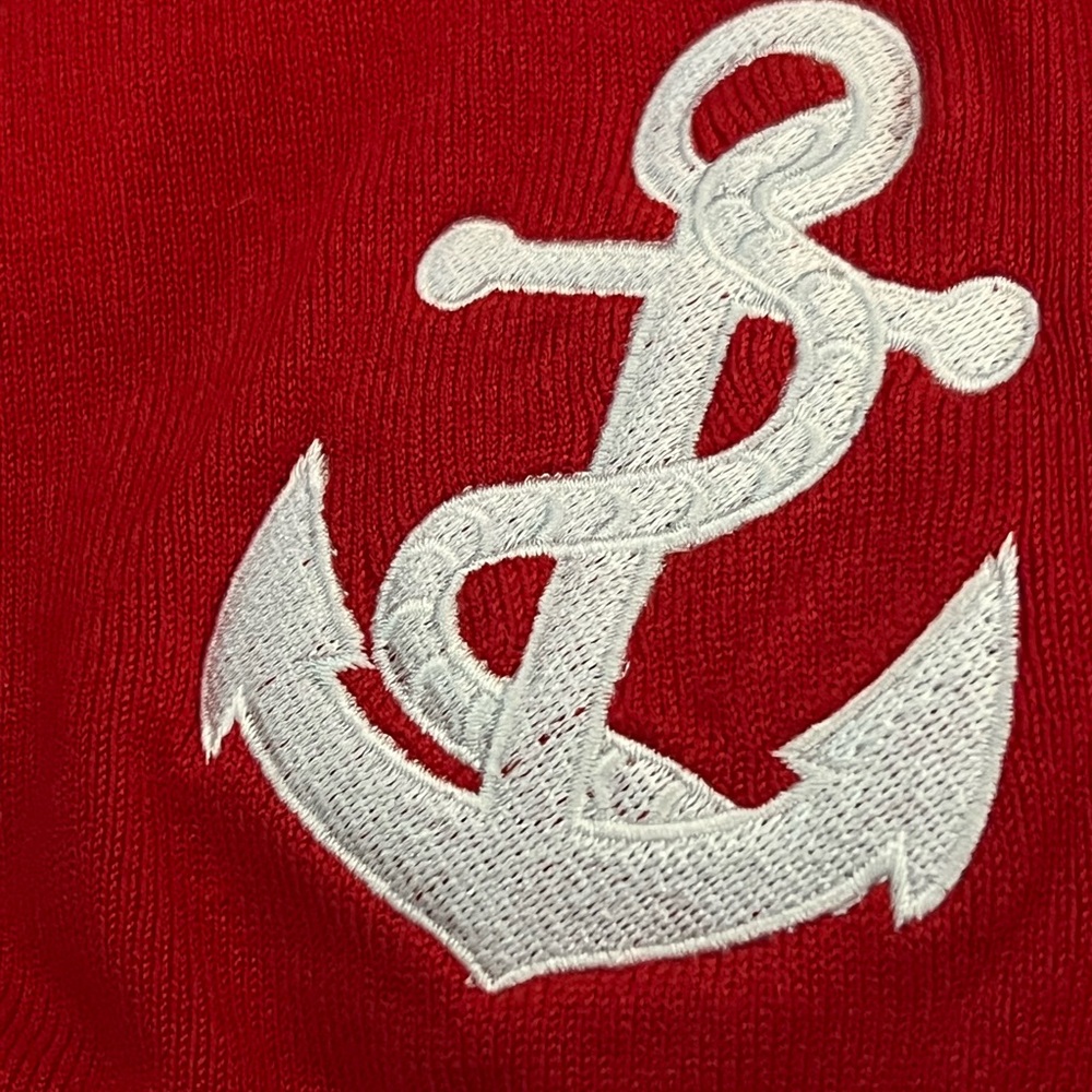 Torrid Red Retrochic Nautical Sailor Top with Anchor Detail - Picture 3 of 6